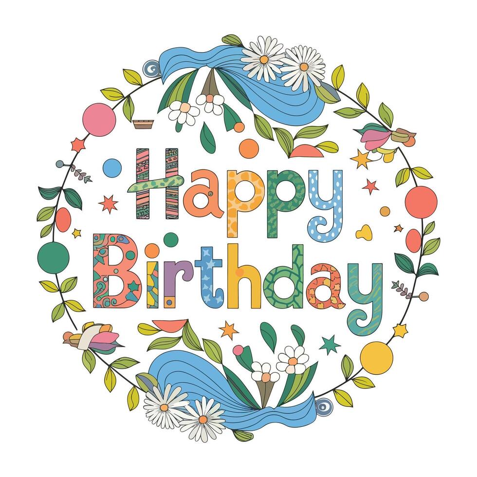 Whimsical Birthday Radiance A Kaleidoscope of Celebrations vector