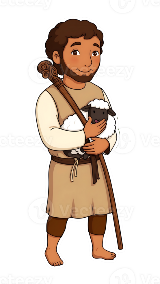 A cartoon character holding a sheep png