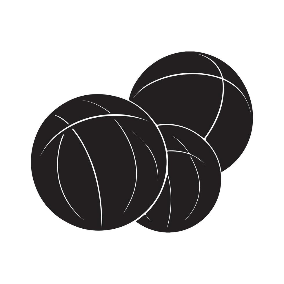 Basket Balls silhouette Illustration on white background vector
