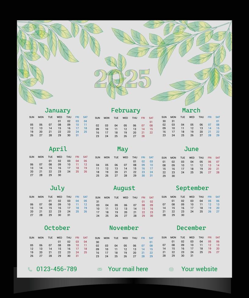 Ring in 2025 with a Fresh, Creative Calendar to Brighten Your Year vector
