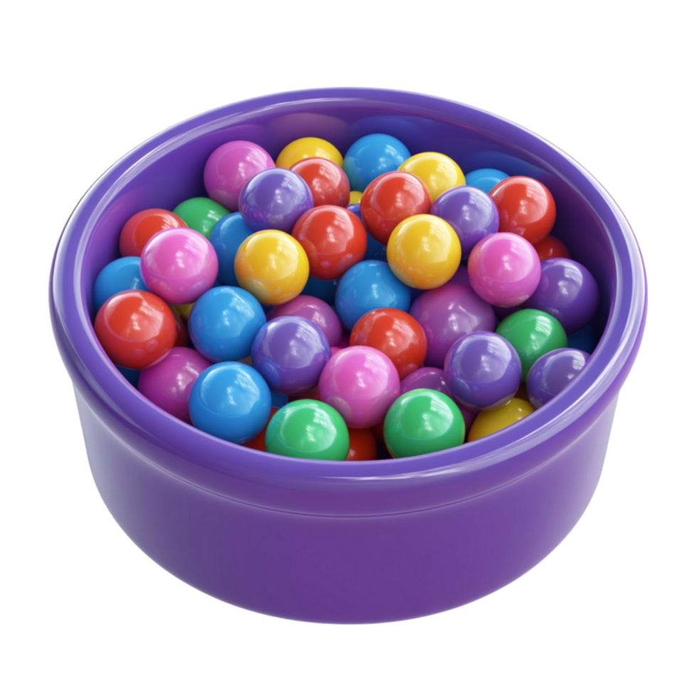 Vibrant Candy Gumballs in a Bowl png