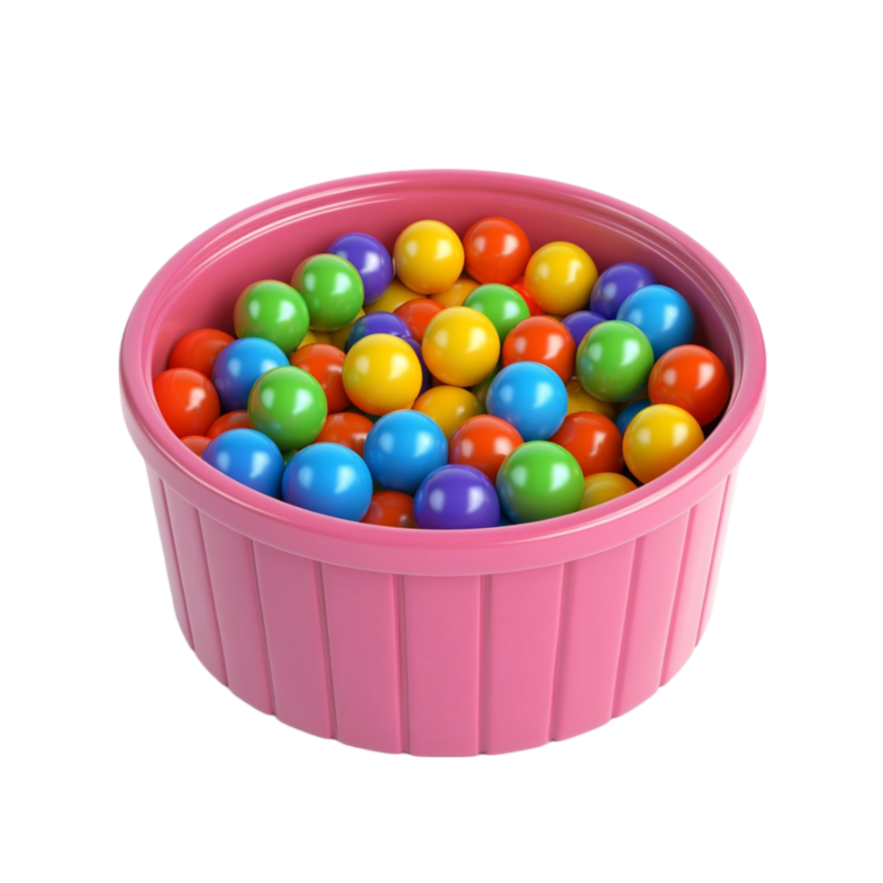 Candy Gumballs in a Pink Bowl png