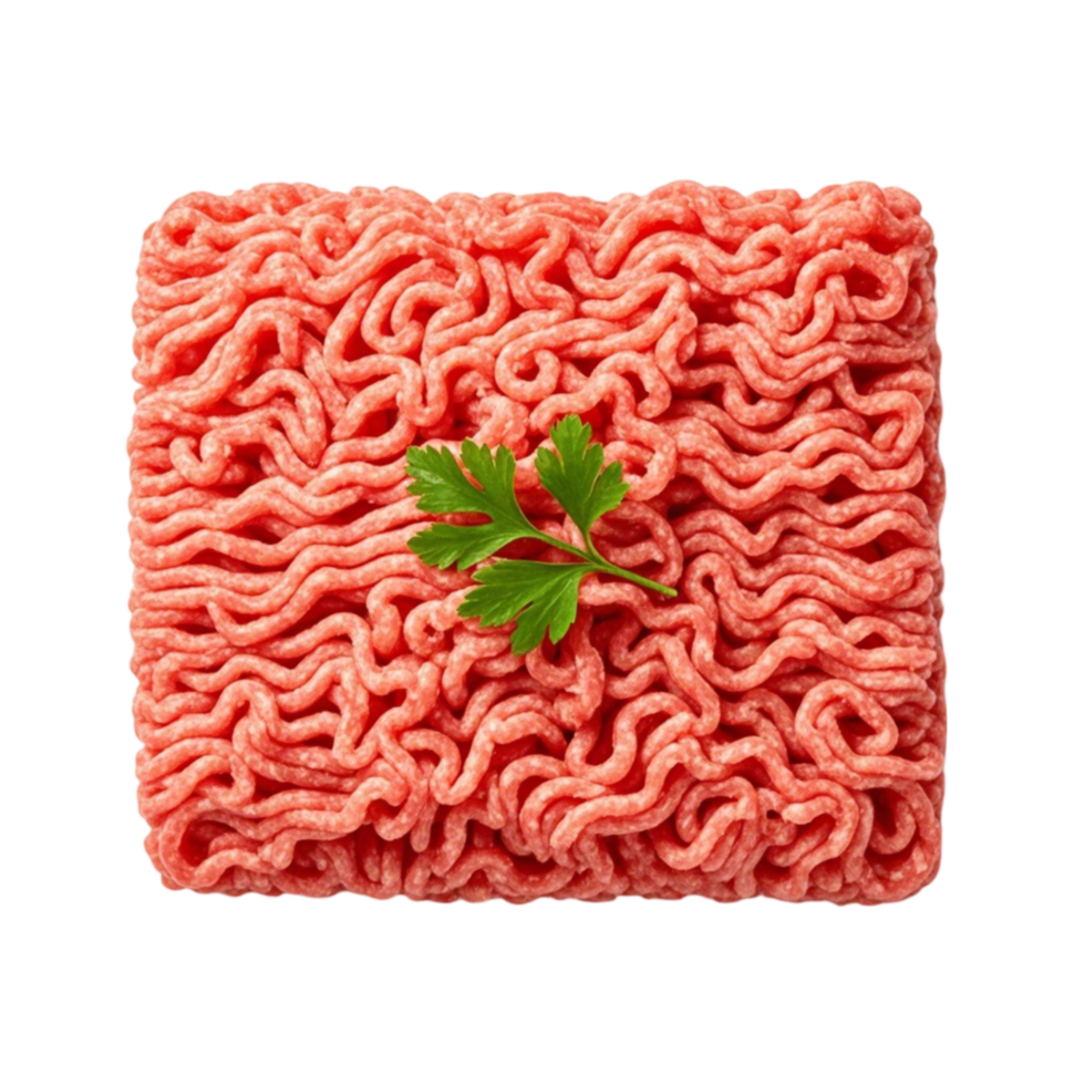 Raw Ground Beef with Parsley on Top png