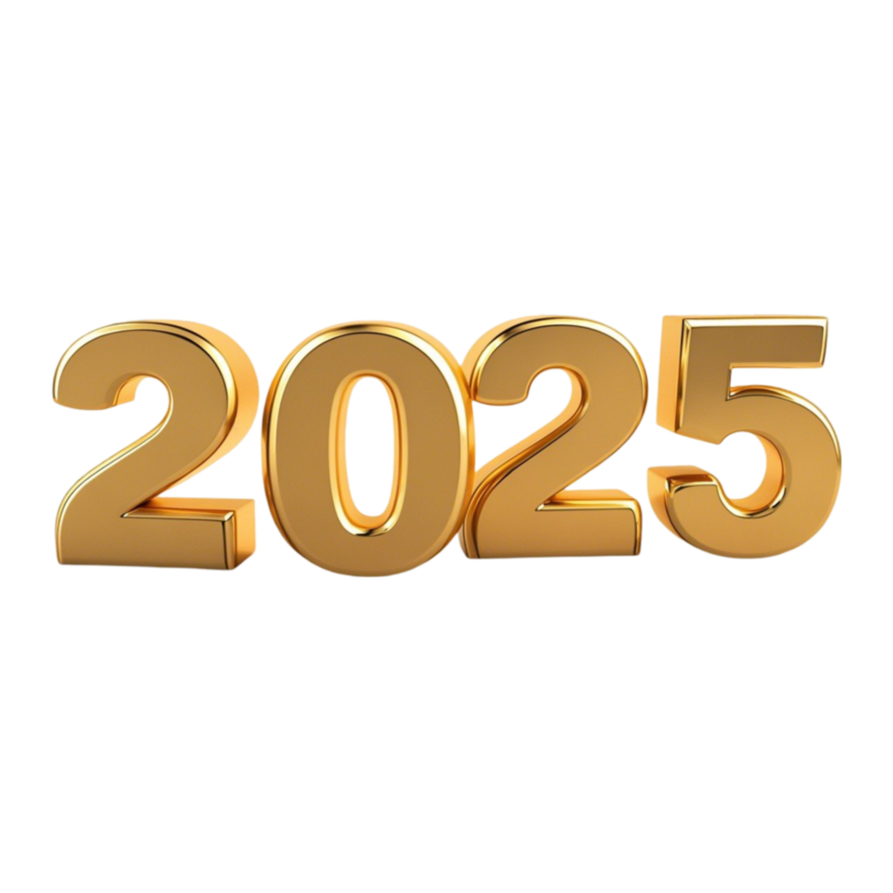 Golden 2025 Numbers for Festive Celebration png