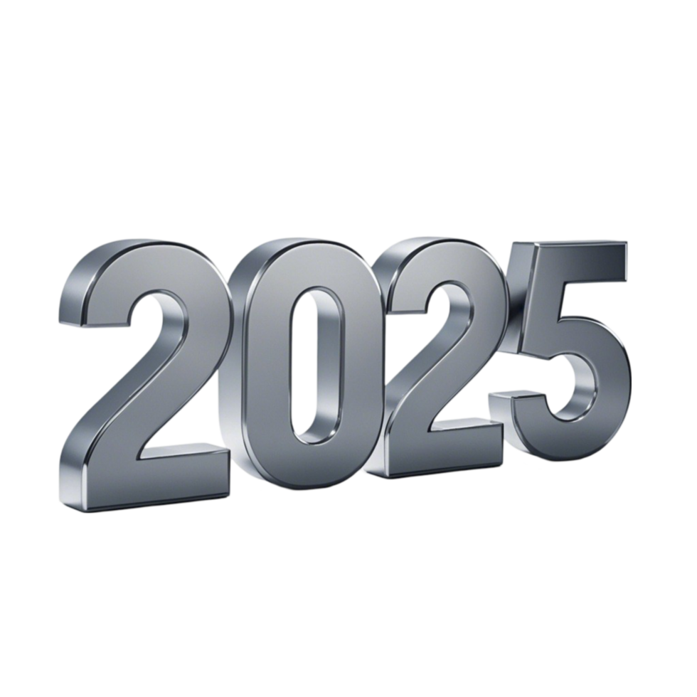 Simple Metallic 2025 Year Design png
