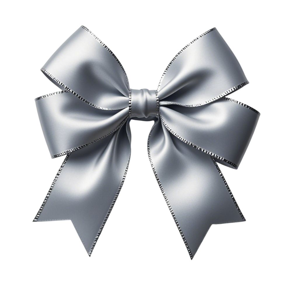Silver Decorative Ribbon Bow png