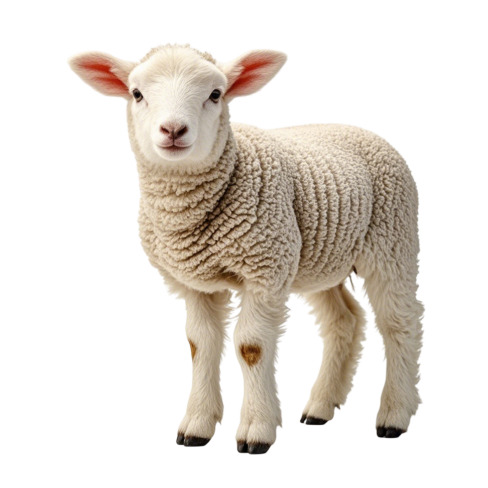Adorable White Lamb Standing png