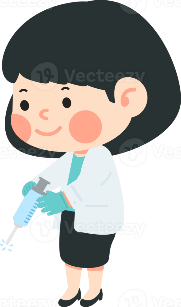 Doctor holding syringe for injection png