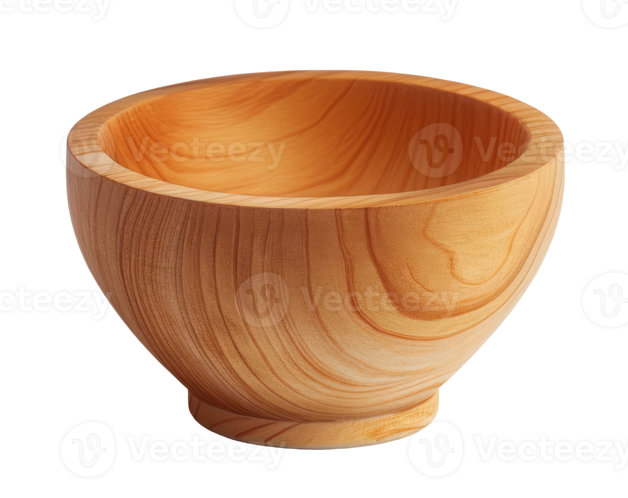 Empty wooden bowl isolated on transparent background png