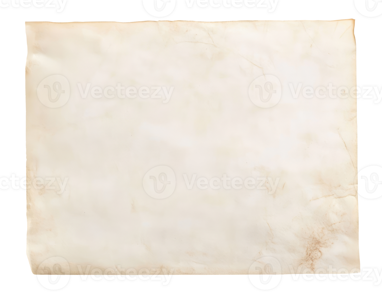 Old paper sheet isolated on transparent background png