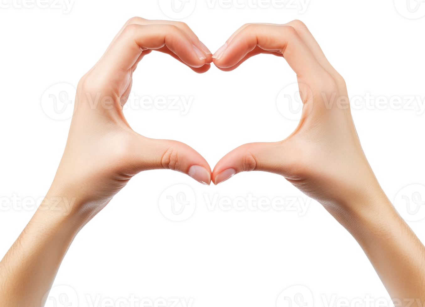Woman hands showing heart gesture isolated on transparent background png