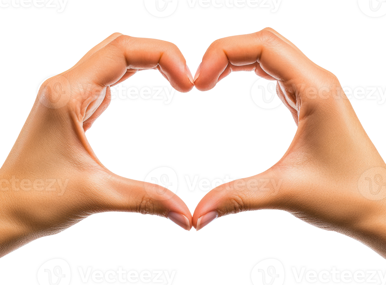 Hands showing heart gesture isolated on transparent background png