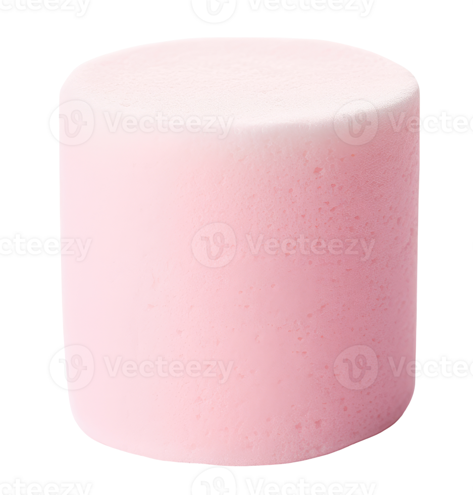 Pink marshmallow isolated on transparent background png