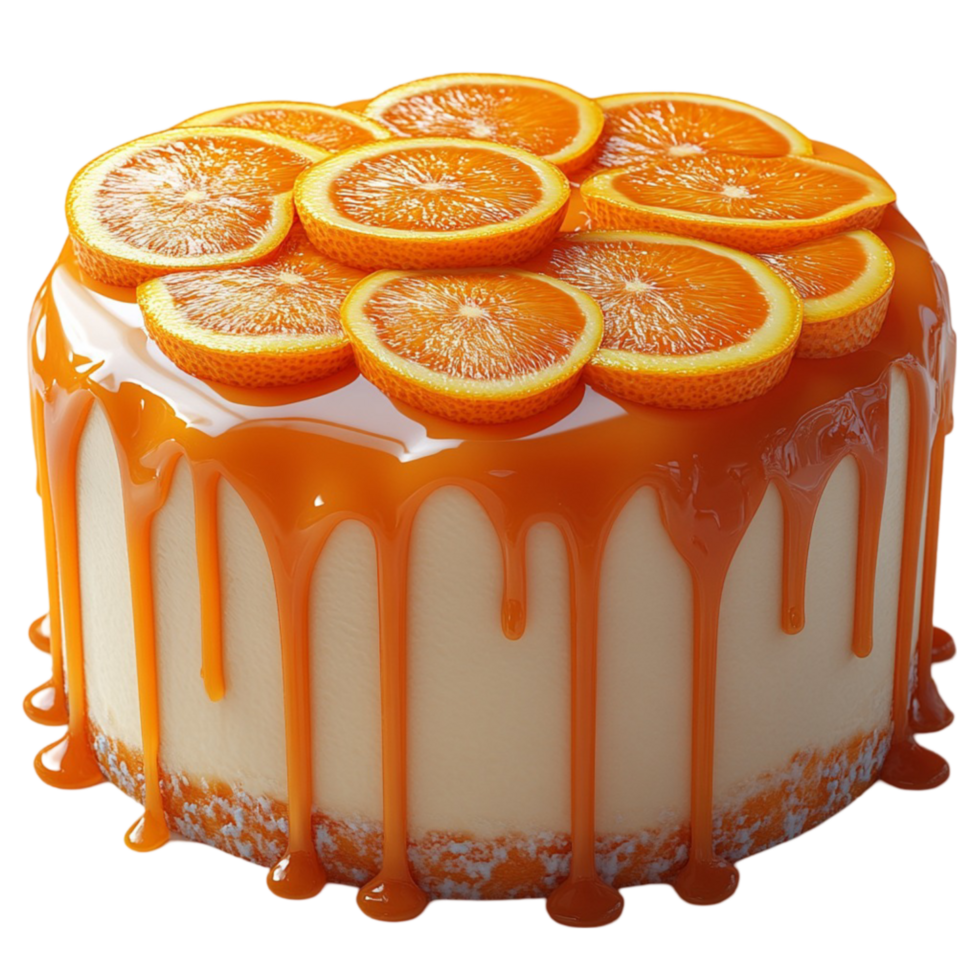 Caramel Drip Cake with Orange Slices png