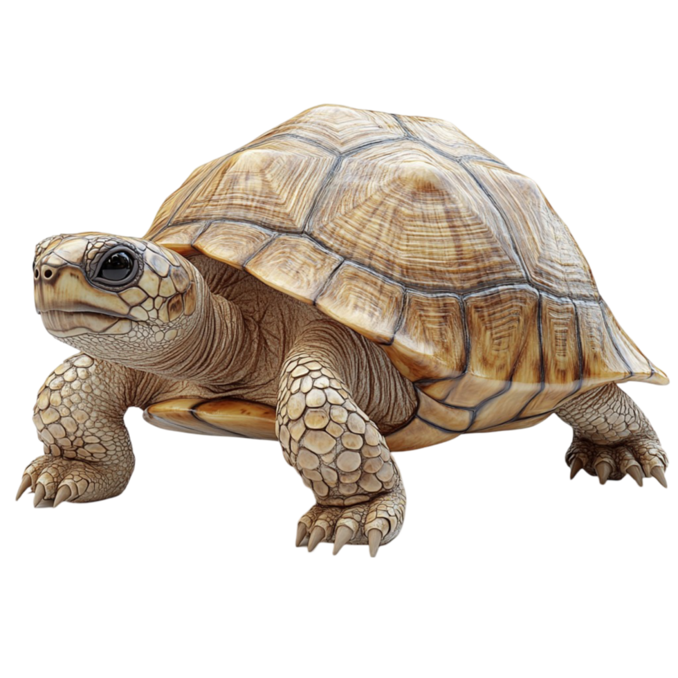 Realistic Beige Tortoise with Detailed Shell png
