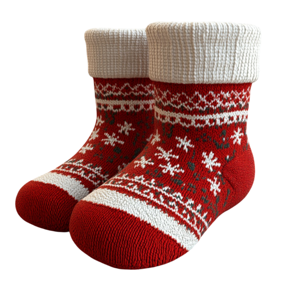 Red Knitted Christmas Socks png