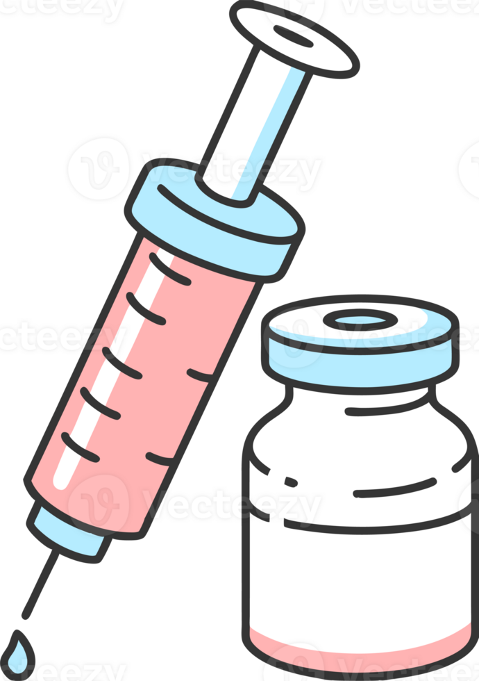 Illustration of a medical disposable syringe with an ampoule png