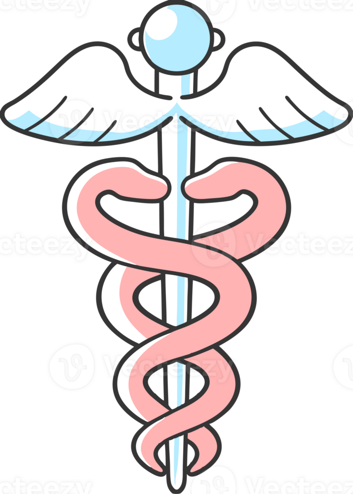 Illustration The Staff of Hermes as a symbol of medicine and pharmacology png