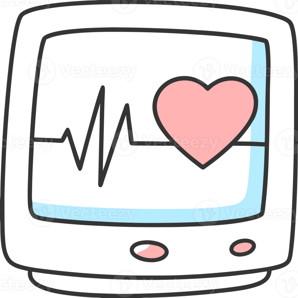 Illustration of a cardiological device measuring pulse and blood pressure png