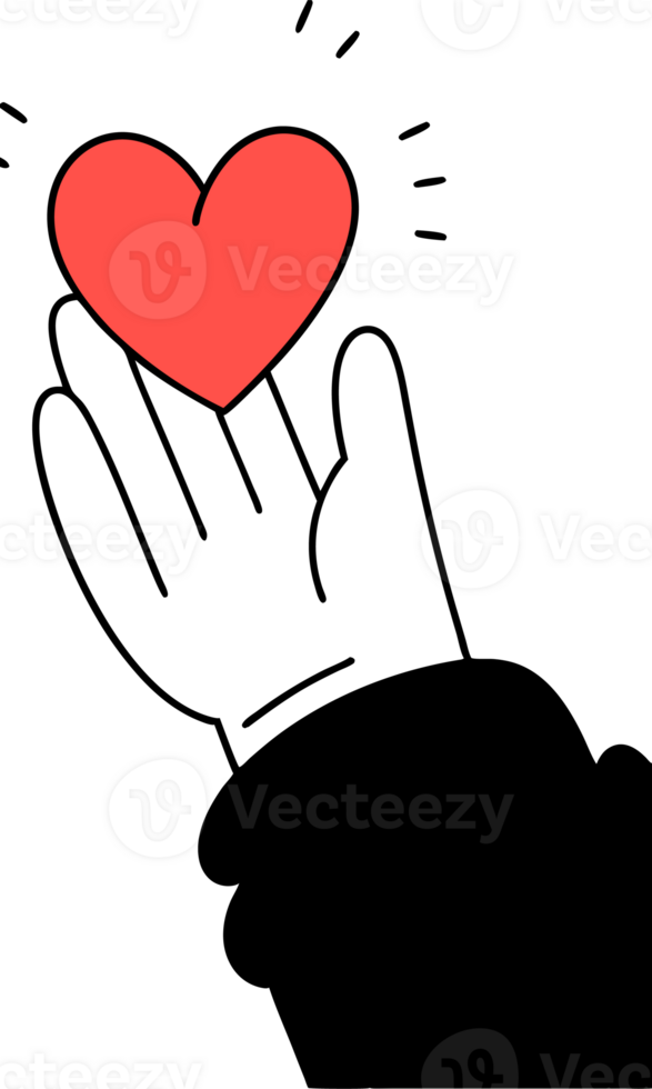 A heart at arm's length png