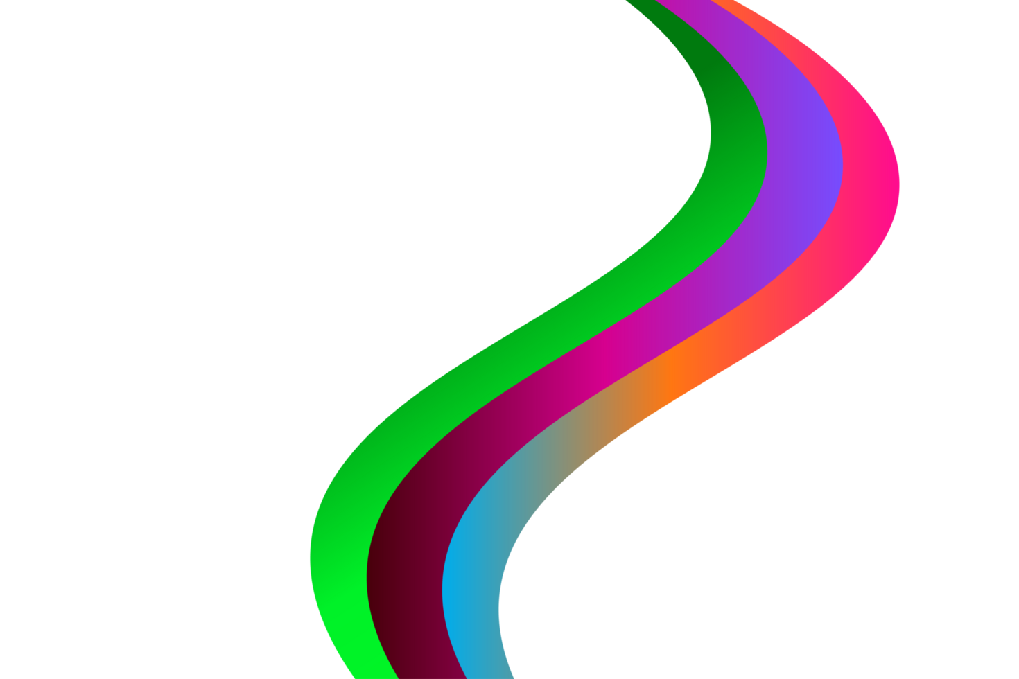 rainbow colored wave transparent background png