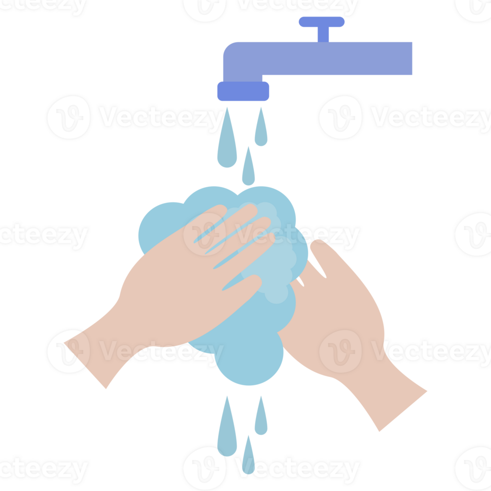 two hands being washed under running water png