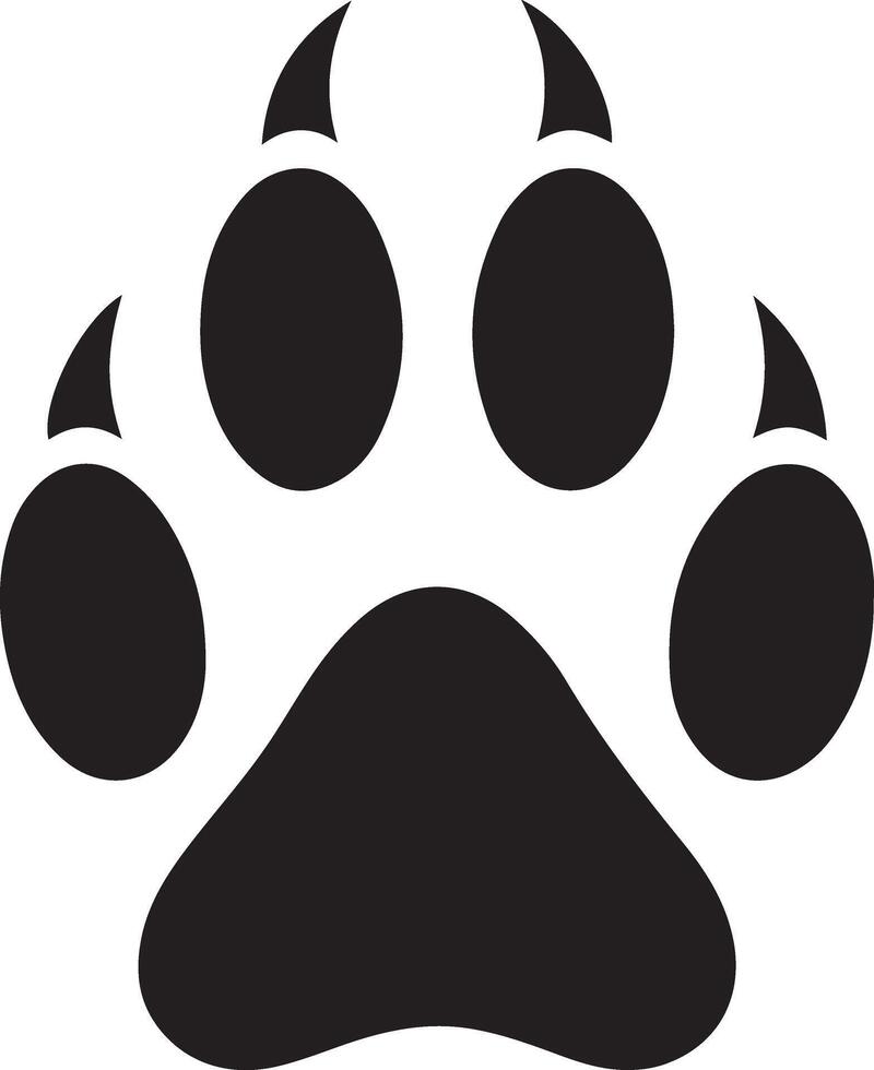 Big Cat Paw Print Silhouette Illustration for Branding and Logos vector