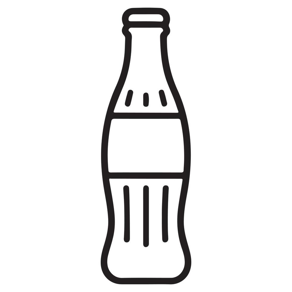 Outline Soda Bottle Line Art Illustration vector