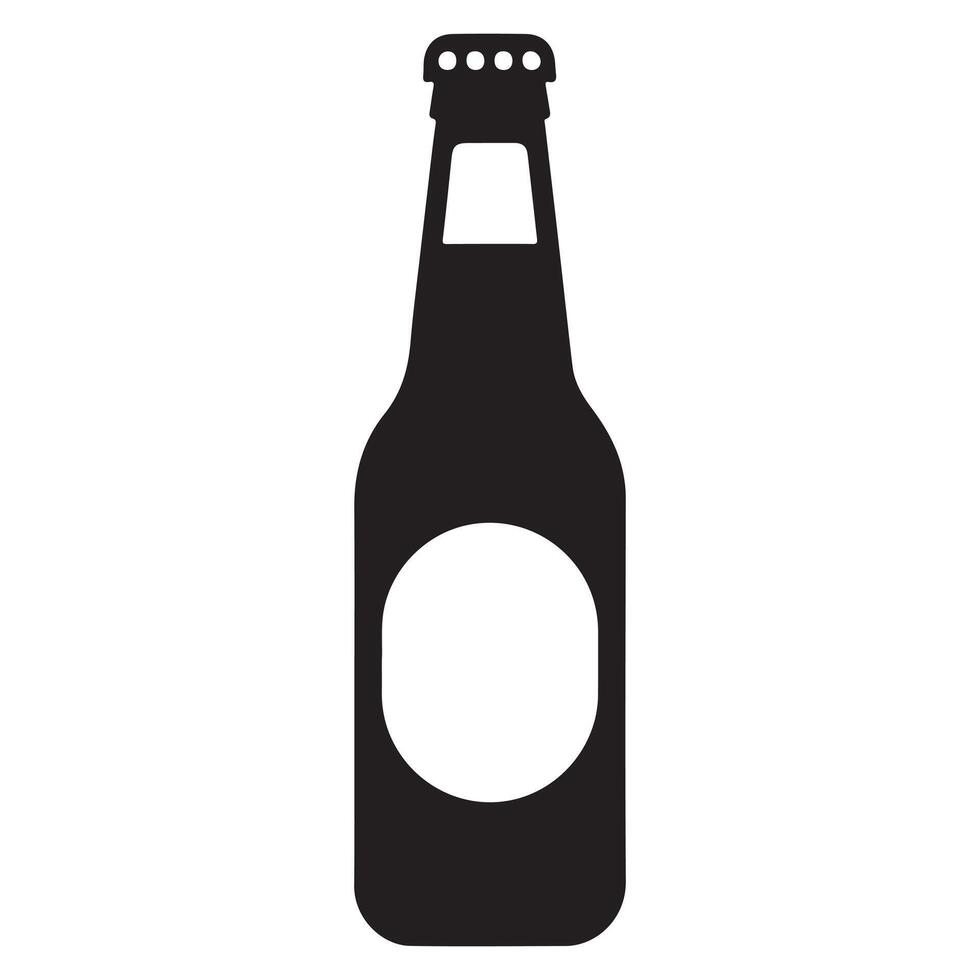 Beer Bottle Silhouette Illustration for Design Projects vector