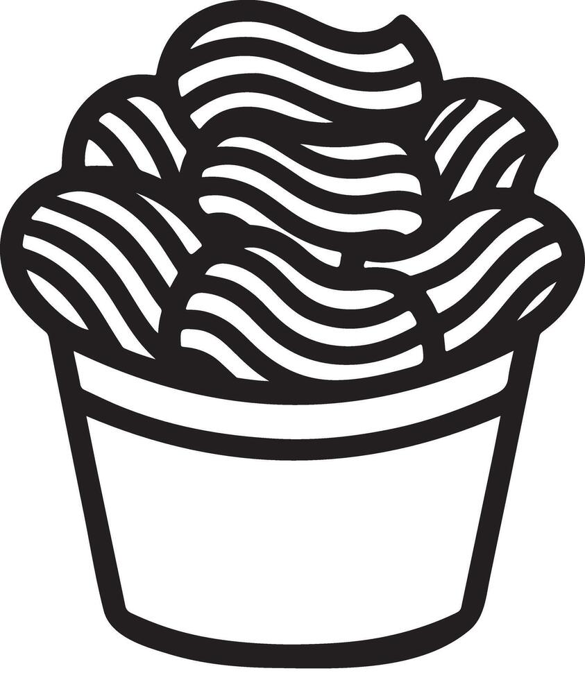 Silhouette Illustration of chips potato vector