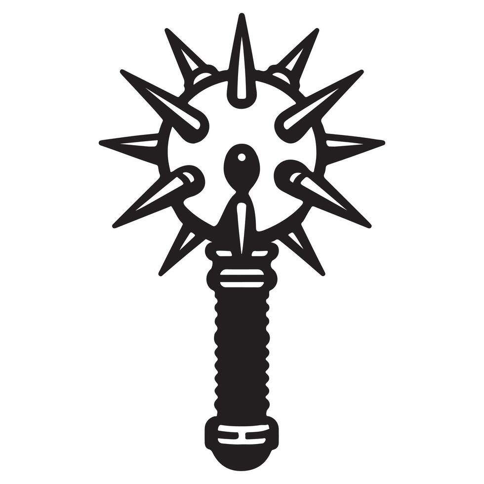 Medieval Spiked Weapon Silhouette Illustration vector