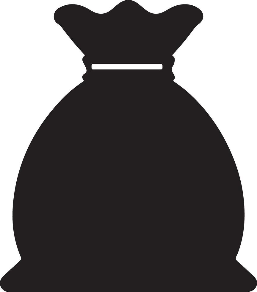 Black Silhouette of a Simple Money Bag vector