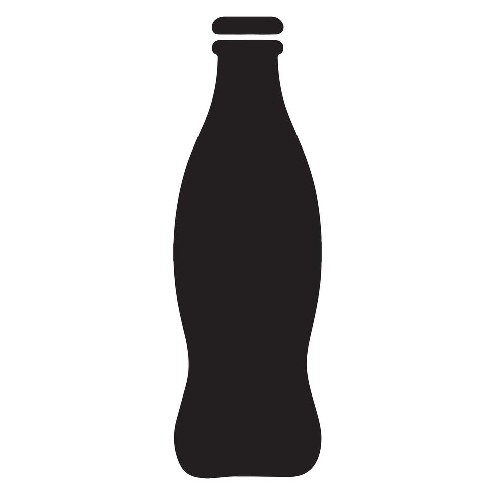 Black Silhouette of a Classic Soda Bottle Illustration vector