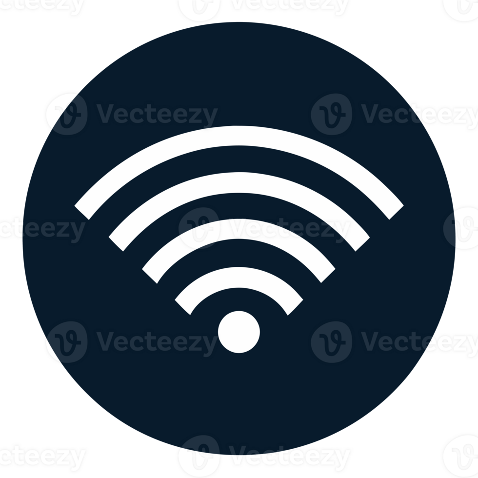 wifi symbol on a round big blue background cutouts png