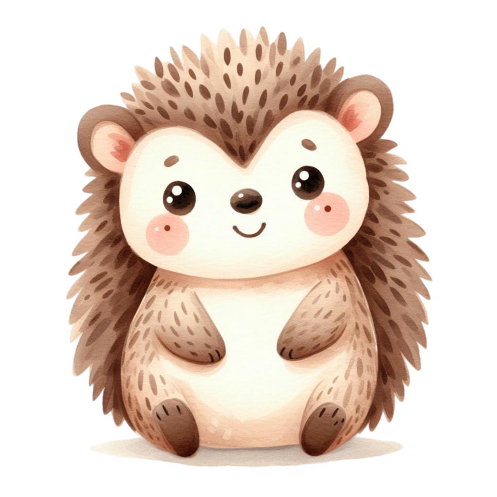 A cute small hedgehog sitting cutouts png