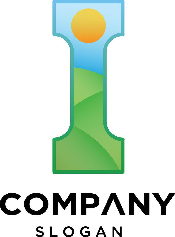 i logo company design vector