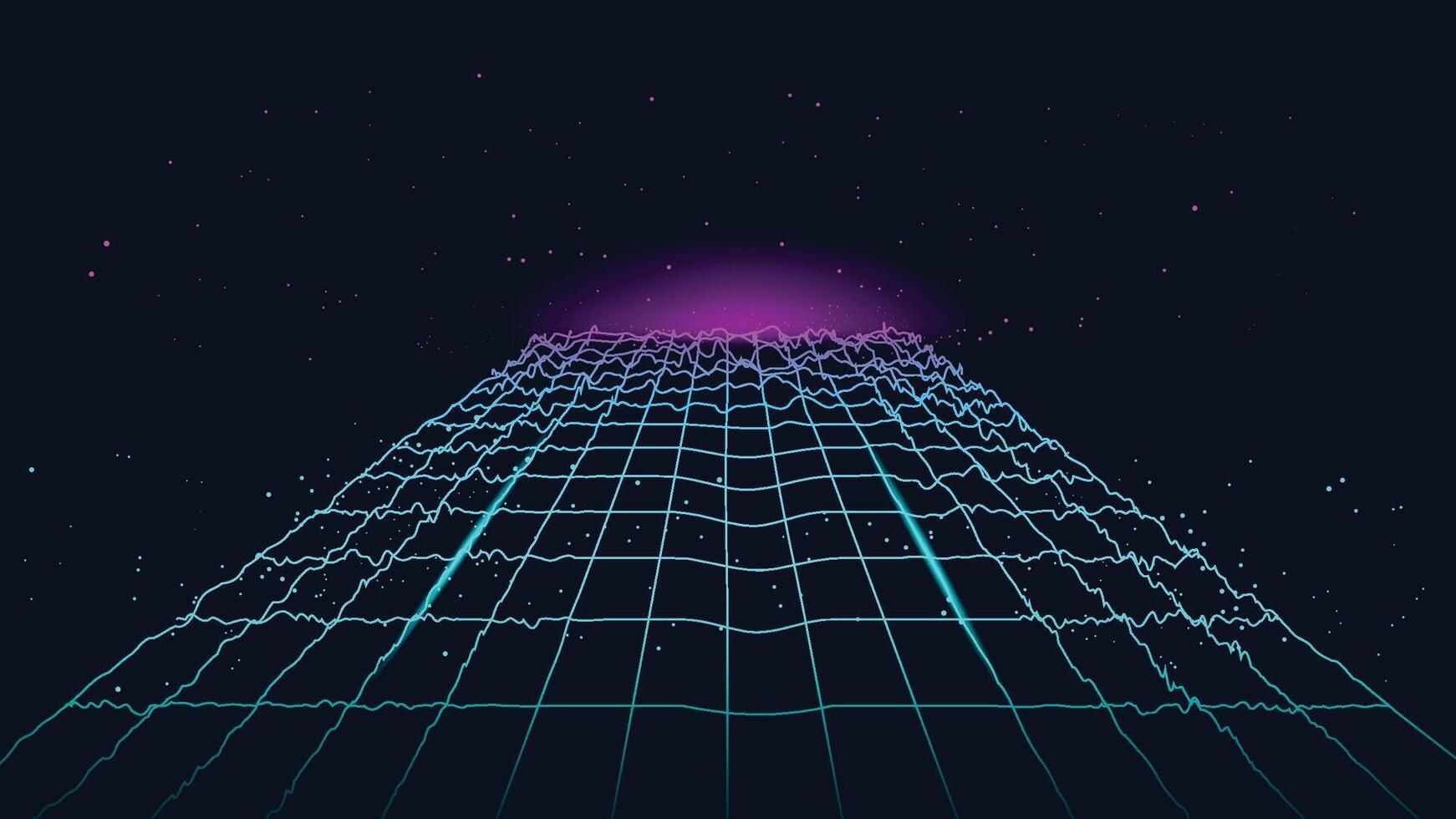 An illustration of a grid with a purple light vector