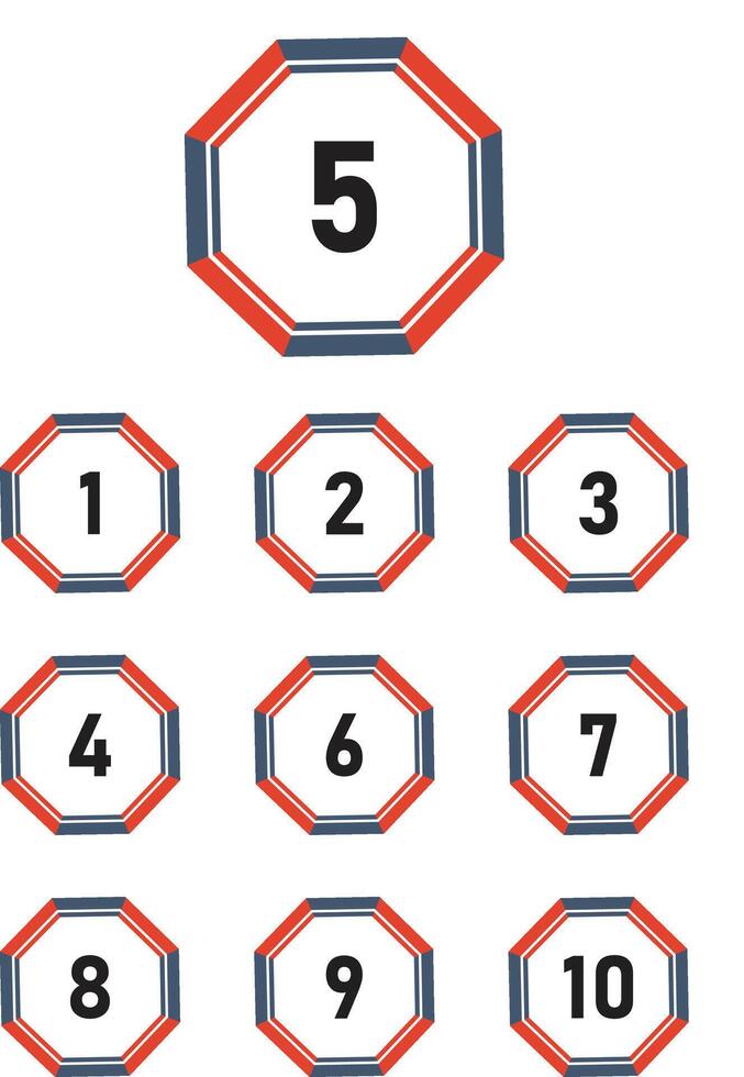Creative bullet number points set 1 to 10 vector