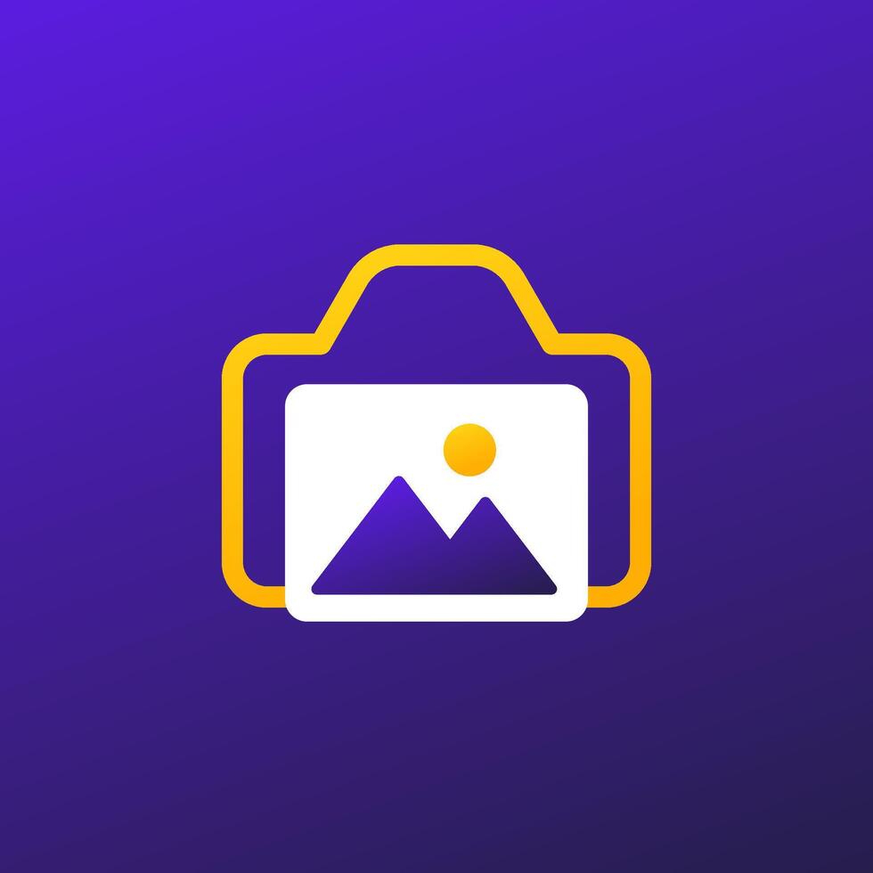 camera and photo icon for apps vector