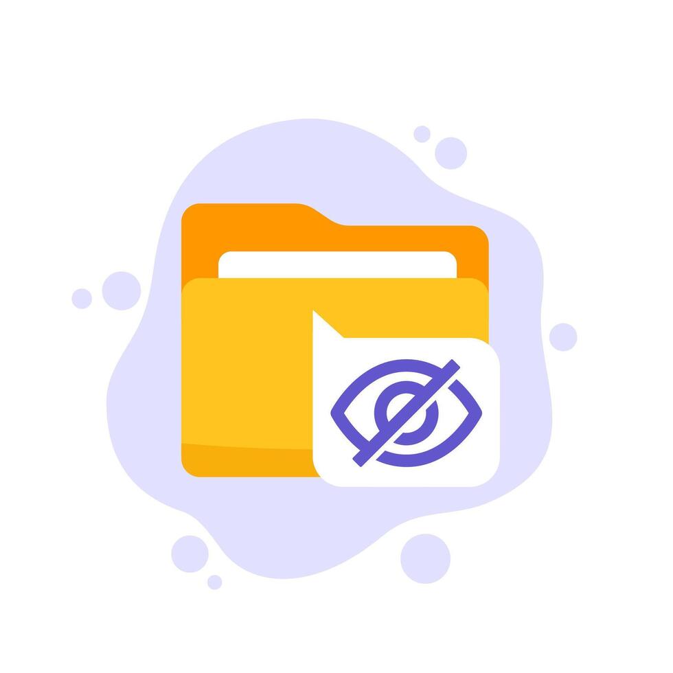 hidden folder flat icon vector