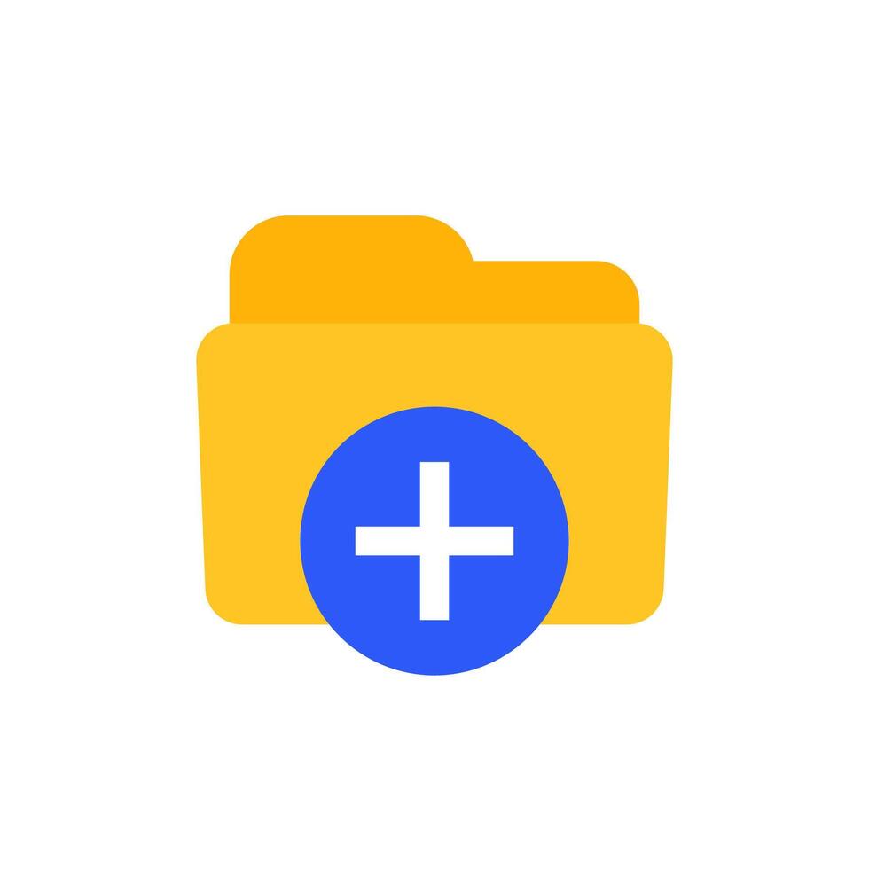 create new folder icon, flat vector