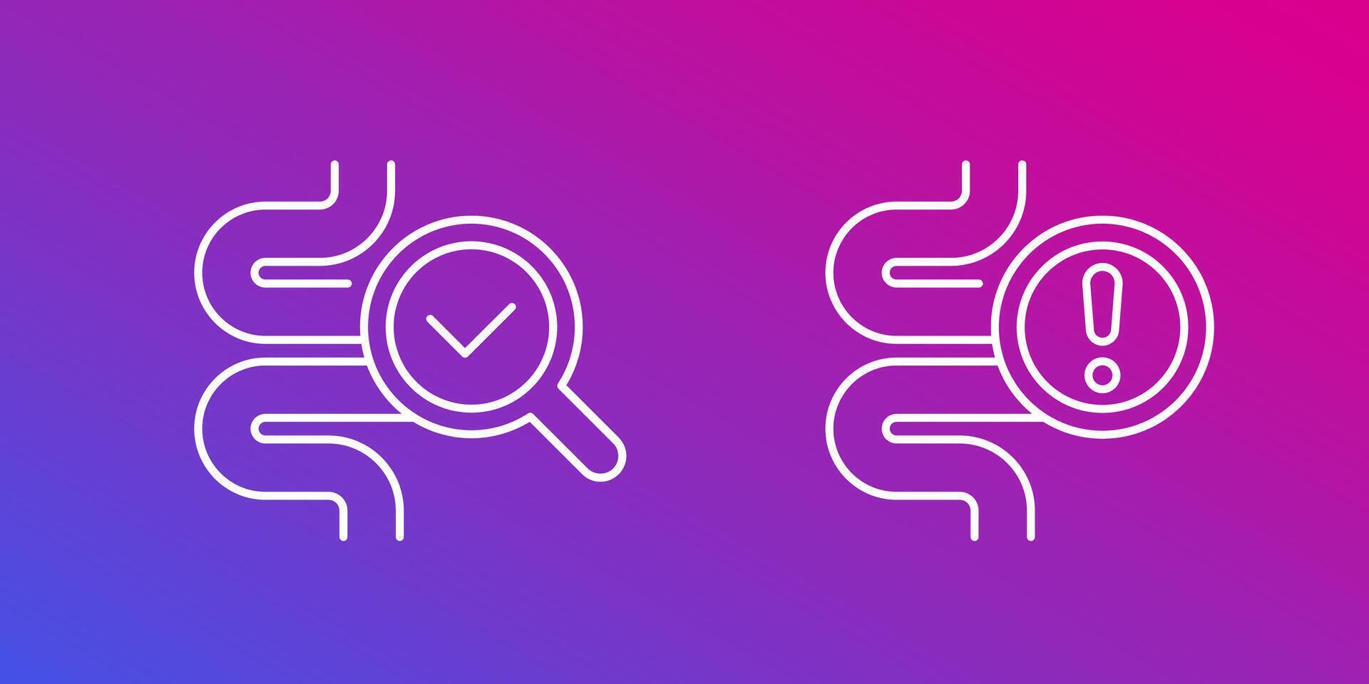 bowel exam line icons vector