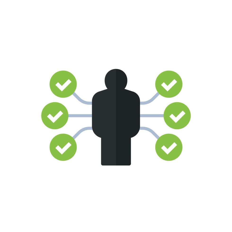 skills, capability icon on white, flat design vector