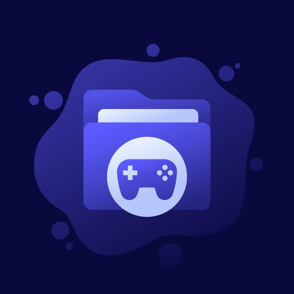 game folder icon, design vector