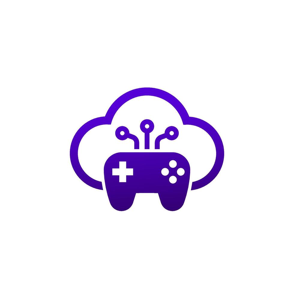 game server icon with a gamepad, cloud gaming vector