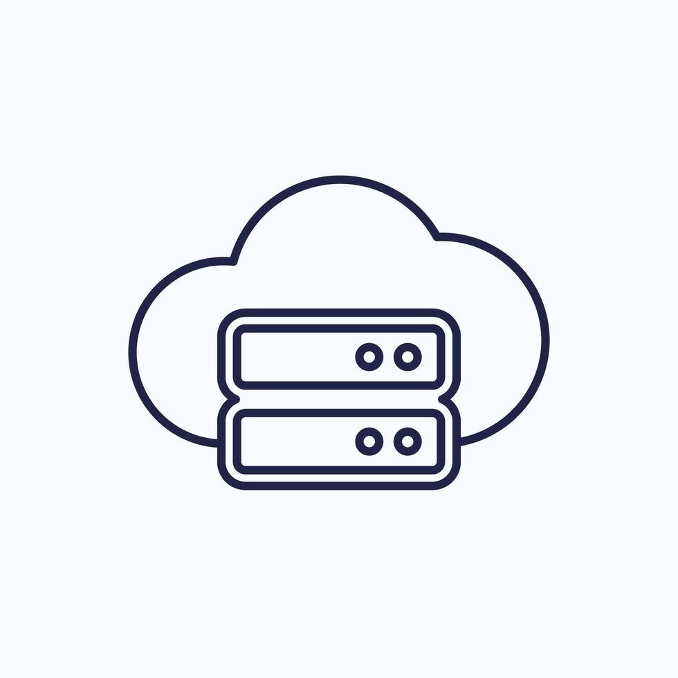 cloud storage line icon on white vector