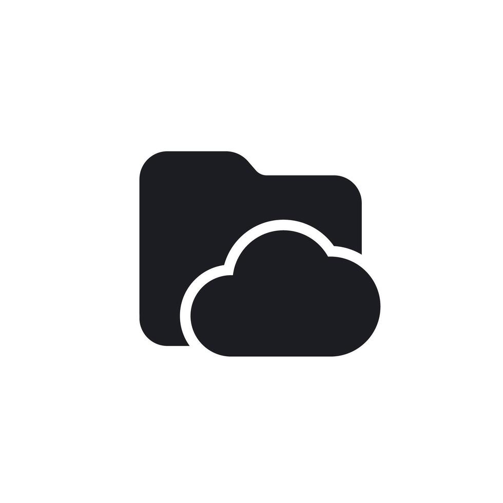 cloud folder icon, pictogram on white vector