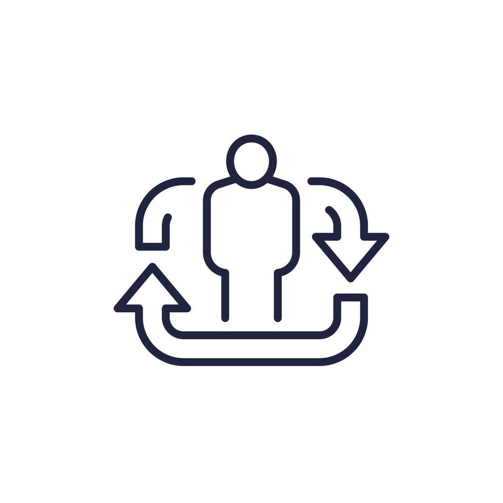 client retention line icon, vector