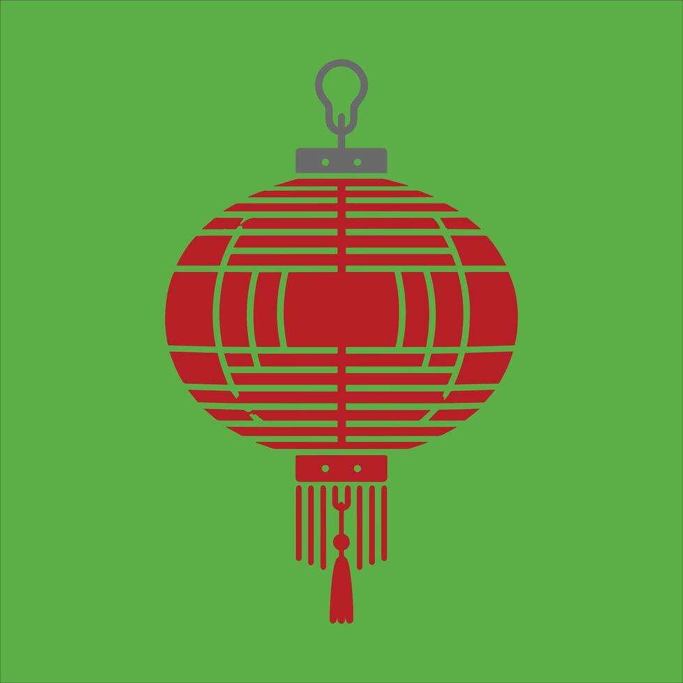 Traditional Chinese Lantern with Paper Lamp Silhouette in Red Featuring Japan Lantern for Lunar New Year Design vector