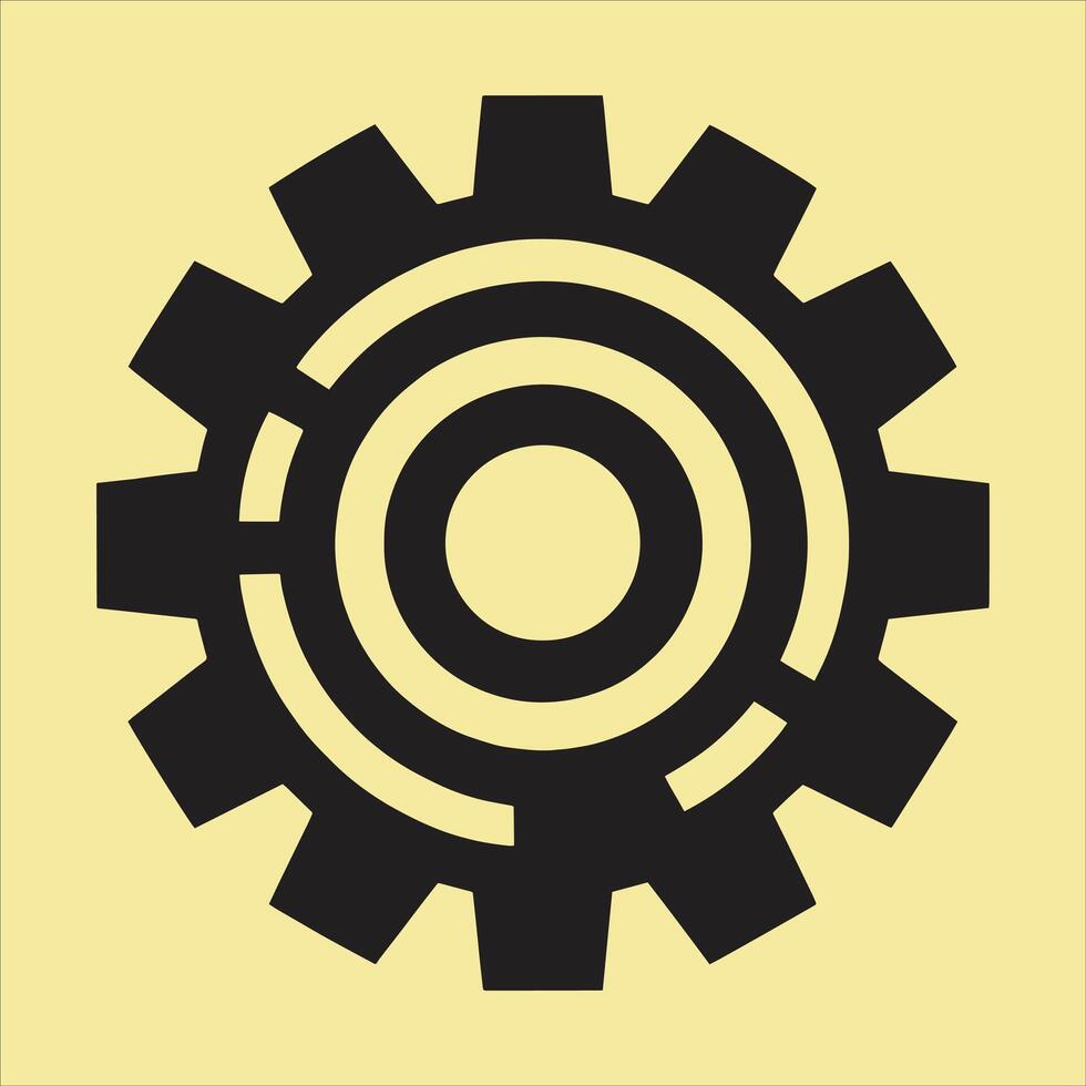 Tools and Utensils Setting Icon Free Illustration Gear Wheel Pictogram Black Silhouette vector